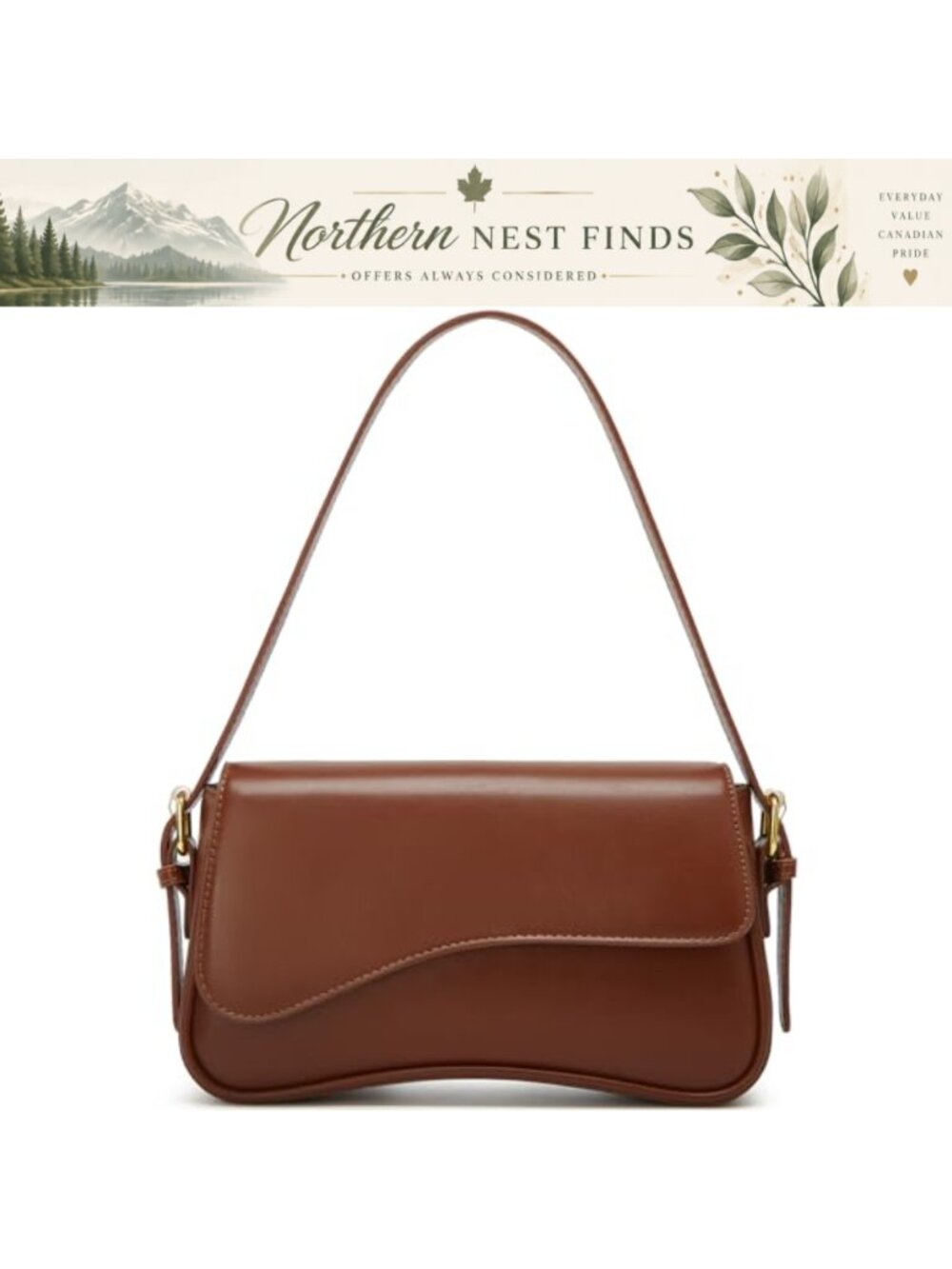 Faux Leather Crescent Hobo Shoulder Bag Y2K 90s Top Handle Clutch Purse